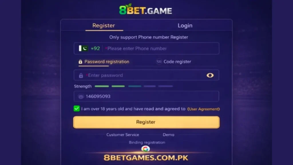 Register 8bet Game